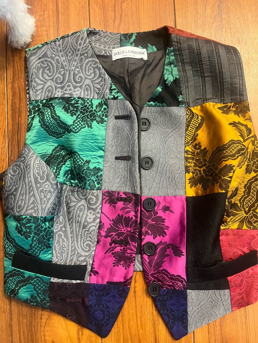 Dolce & Gabbana Multicolored Brocade Patchwork Vest